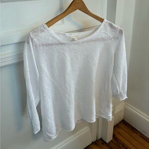 Eileen Fisher White Long Sleeve Top